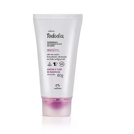 NATURA TODO DIA DESODORANTE ANTITRANSPIRANTE EM CREME INVISÍVEL 80G. AMEIXA E FLOR DE BAUNILHA