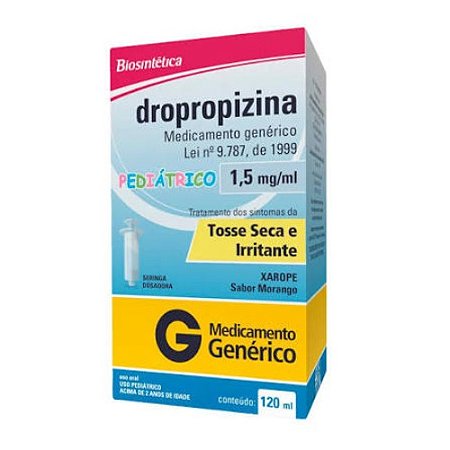 DROPROPIZINA 1,5MG/ML TOSSE SECA IRRITATIVA PEDIÁTRICO 120ML SB.MORANGO