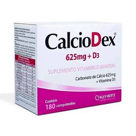 CALCIODEX 625MG + VITAMINA D3 SUPLEMENTOR ALIMENTAR C/180 COMPRIMIDOS