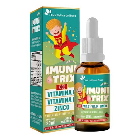 IMUNITRIX KIDS SUPLEMENTO ALIMENTAR 30ML SB.MORANGO FLORA NATIVA