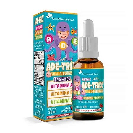 ADE-TRIX KIDS SUPLEMENTO ALIMENTAR FLORA NATIVA 30ML SB.MORANGO