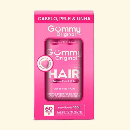GUMMY HAIR ORIGINAL SUPLEMENTO ALIMENTAR C/60 GOMAS SB.TUTTI-FRUTTI