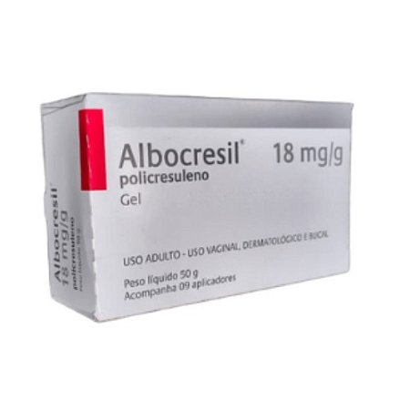 ALBOCRESIL 18MG/G GEL VAGINAL E BUCAL 50G + 9 APLICADORES ( POLICRESULENO )