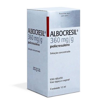 ALBOCRESIL 360MG/G POLICRESULENO SOLUÇÃO VAGINAL, BUCAL E DERMO 12ML