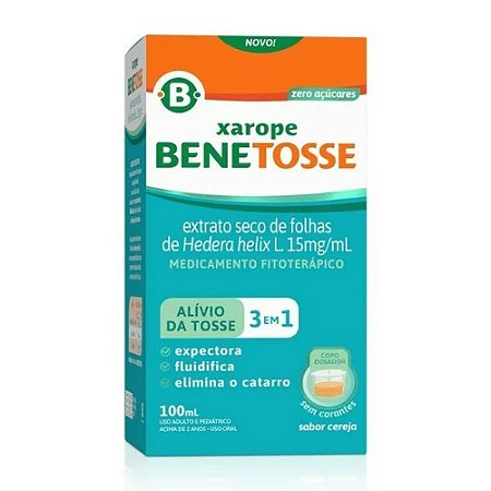 BENETOSSE 15MG/ML XAROPE EXTRATO SECO HEDERA HELIX 100ML SB. CEREJA