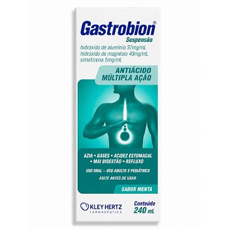 GASTROBION ANTIÁCIDO 4EM1 SUSP.ORAL C/240ML SB.MENTA HIDROXIDO ALUMINIO MAGNESIO SIMETICONA