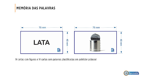 Jogo da Memória Infantil para Alfabetização Figuras Palavras