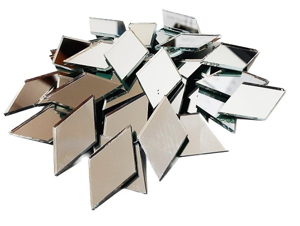 Espelhos Losango 1,2cm X 2cm - 100 Peças - Vidro - Ideal para Artesanatos - Mandalas - Bricolagem - Veja a Descrição!