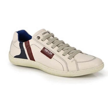 Sapatênis Masculino Couro Canvas Ferracini Bege - O Gravateiro - Gravatas,  Acessórios e Moda Masculina