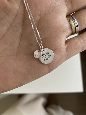 Colar Exclusivo “Deus é fiel" Prata 925