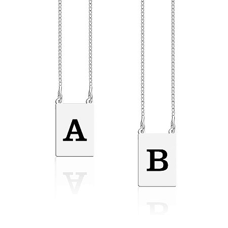 Colar Escapulário Personalizado Letras- Prata925