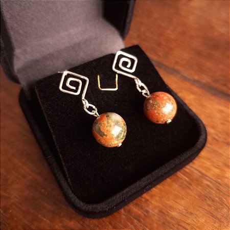 Brinco Equilíbrio - Prata 950 com Unakita