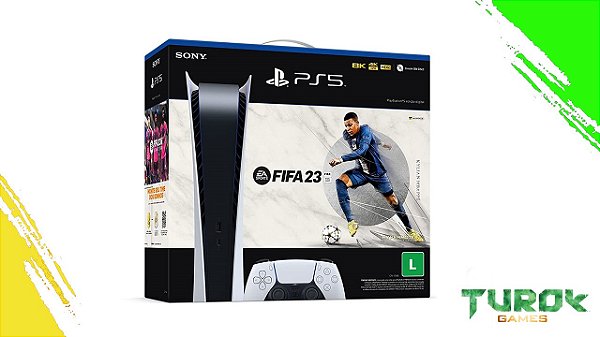 Playstation 5 (Digital) + Fifa 23 + Fortnite + Acessórios