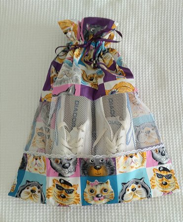 Saquinho para Guardar Sapatos - Gatinhos