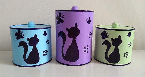 Conjunto de Latas Decoradas Multiuso