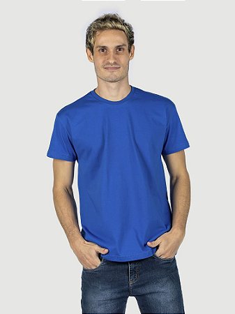 Camiseta 100% algodão penteado azul royal