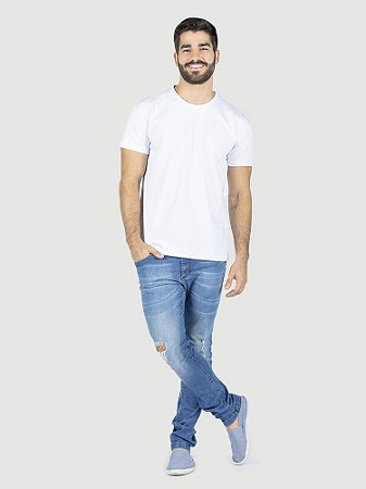 Camiseta 100% algodão penteado branco