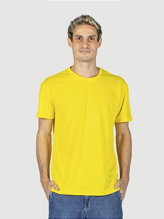 KIT 05 PEÇAS - Camiseta básica helanquinha amarelo canário