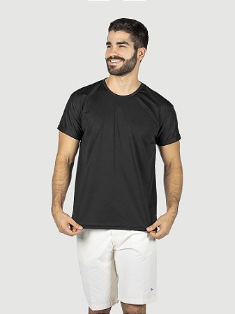 KIT 05 PEÇAS - Camiseta básica helanquinha preto