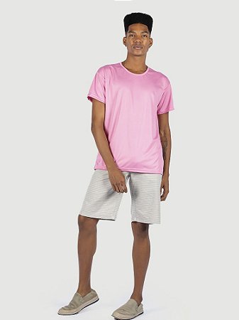 KIT 05 PEÇAS - Camiseta básica helanquinha rosa