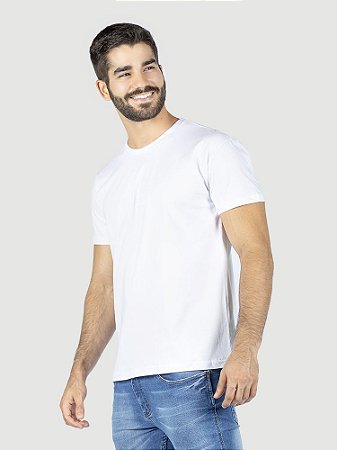 KIT 05 PEÇAS - Camiseta malha 100% algodão penteado branco