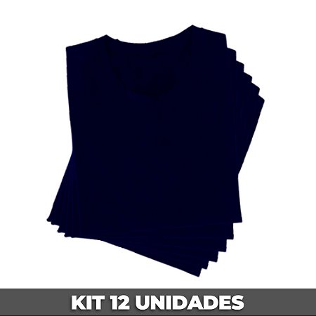 PACK 12 PEÇAS (2P, 4M, 4G, 2GG) Camiseta básica helanquinha azul marinho