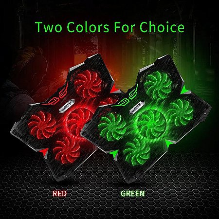 Cooler refrigerador para laptop, com luz led de 12 ''14'' 15.6 ''17'' Vermelho