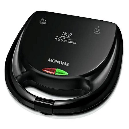 Sanduicheira Mondial Fast Grill e Sandwich - Preto - 220v