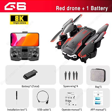 Drone 8k Câmera HD profissional Xiaomi MIJIA G6 Drone 5G GPS RC 5000M Cor Disponivel: Preto/Vermelho