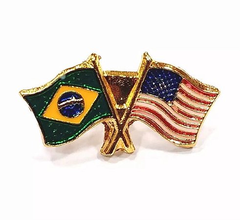 Bótom Pim Broche Pin Bandeira Brasil X Estados Unidos EUA