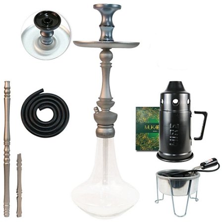 Narguile Sultan Miid Completo Kit- Silver