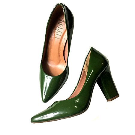 scarpin verde militar