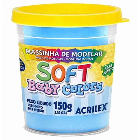 Massa de Modelar Soft Baby Acrilex - Azul Bebê 150g