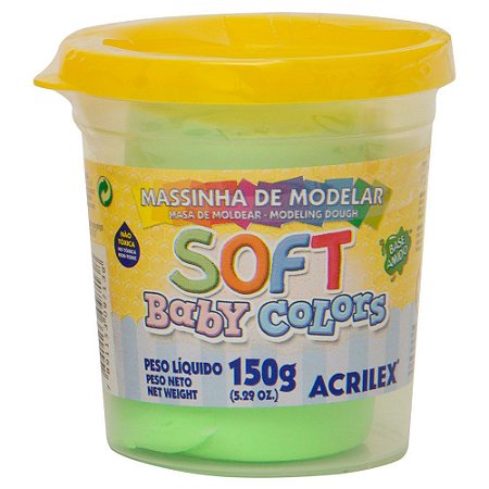 Massa de Modelar Soft Baby Acrilex - Verde bebê 150g