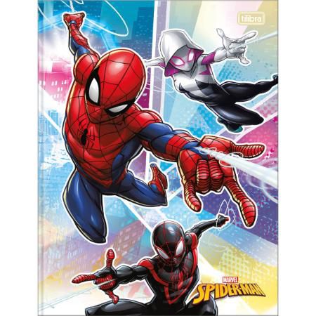 Caderno Brochura Capa Dura Spider-Man 3 Heróis 80 Folhas