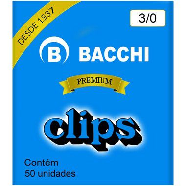 Clips Galvanizado Bacchi 3/0 50 unidades Premium