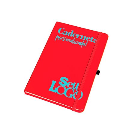 Caderneta Personalizada G  12,5x17,2 C/ pauta 80 Folhas Vermelho