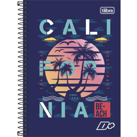 Caderno Califórnia Espiral Capa Dura 1/4 D+ 200 Folhas