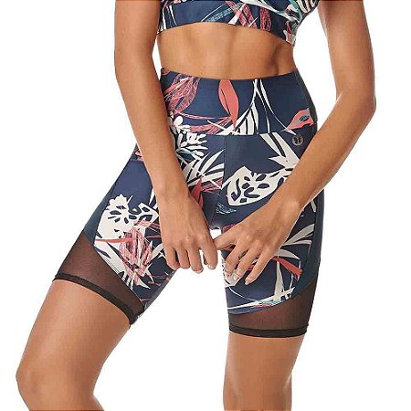 Bermuda Feminina Raia Floral Azul Shark VESTEM