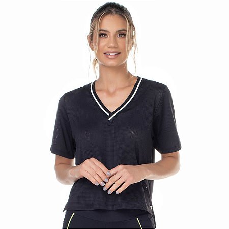 Blusa Feminina Beach Tennis Tela Preta ou Branca ZERO AÇUCAR