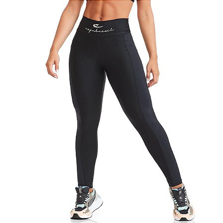 Calça Legging Compression Preta CAJUBRASIL - Euforia - Moda Fitness e Praia