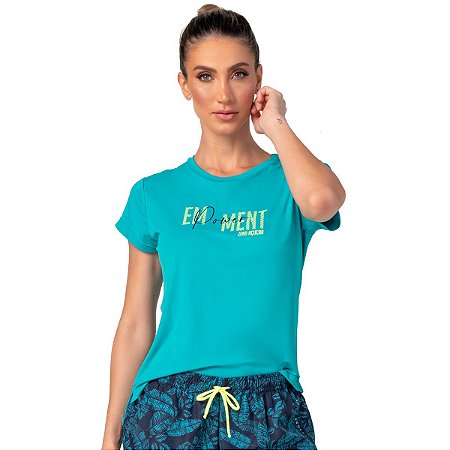 Blusa Feminina T-Shirt Laufen Empowerment Verde ZERO AÇUCAR