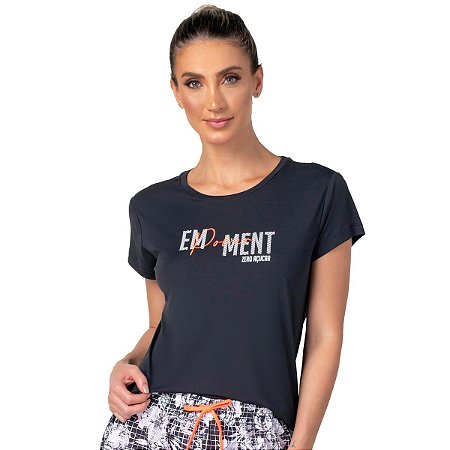 Blusa Feminina T-Shirt Laufen Empowerment Preta ZERO AÇUCAR