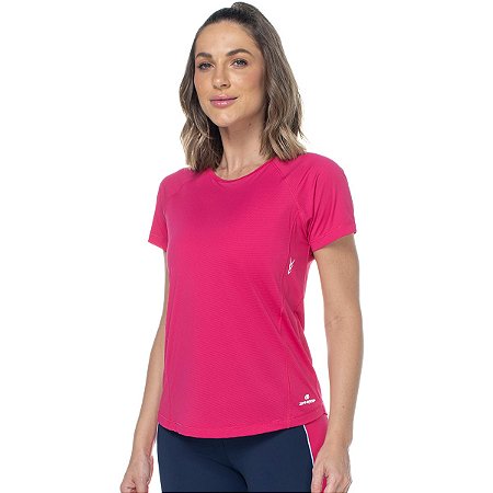 Blusa T-Shirt Run Trace Rosa Diversão ZERO AÇUCAR