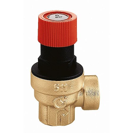 513 Válvula Segurança 1/2" Fêmea CALEFFI alívio de pressão, 110°C, Certificações WRAS e ACS