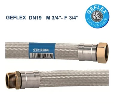 GEFLEX DN19 3/4" MF Flexível Água em EPDM e Malha Inox Alta Vazão
