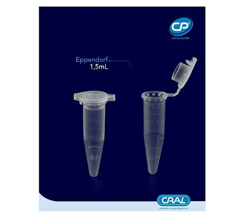 Microtubo de Centrifugação (Pino) 1,5ml Transparente - 1000 Und.