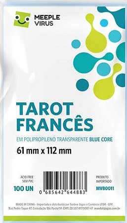 Sleeve Tarot Francês 61x112 mm - Blue Core