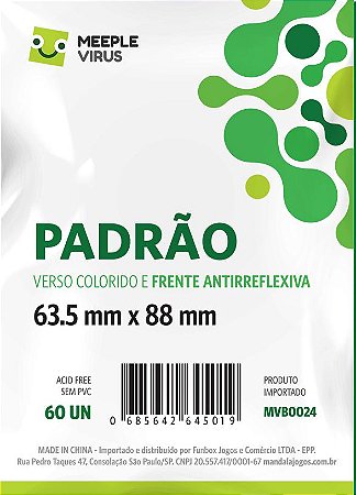 Sleeve Padrão Com Verso VERDE 63,5x88 mm - Blue Core