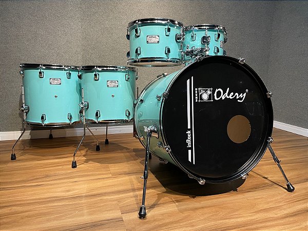 Bateria Odery InRock Surf Green Limited Edition 22" 10" 12" 14" 16" + Caixa 14x06"